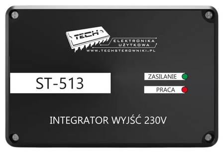 Tech integrator wyjść ST-513 230V, czarny ST513BK