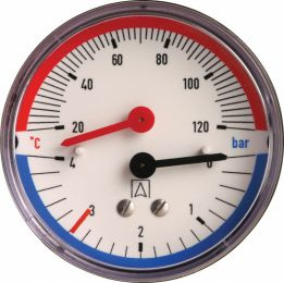 Afriso termomanometr TM 80, fi 80 mm, 0÷4 bar, 20÷120°C, G1/4", ax, kl. 2,5 63341